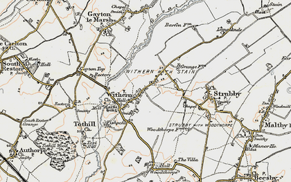 Old map of Withern in 1902-1903