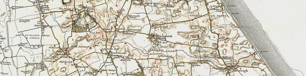 Old map of Withernwick in 1903-1908