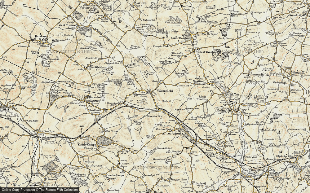 Old Map of Withersfield, 1899-1901 in 1899-1901