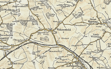 Old map of Withersfield in 1899-1901