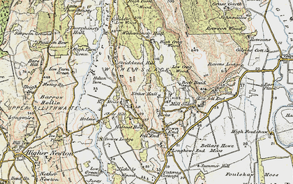 Old map of Witherslack in 1903-1904