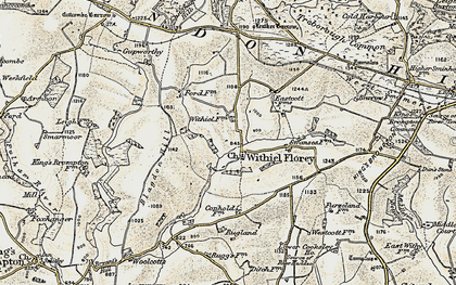 Old map of Withiel Florey in 1898-1900