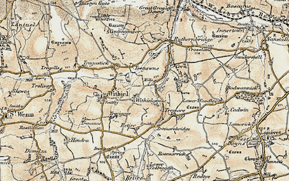 Old map of Withielgoose Mills in 1900