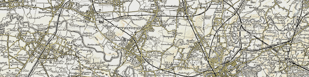 Old map of Withington in 1903