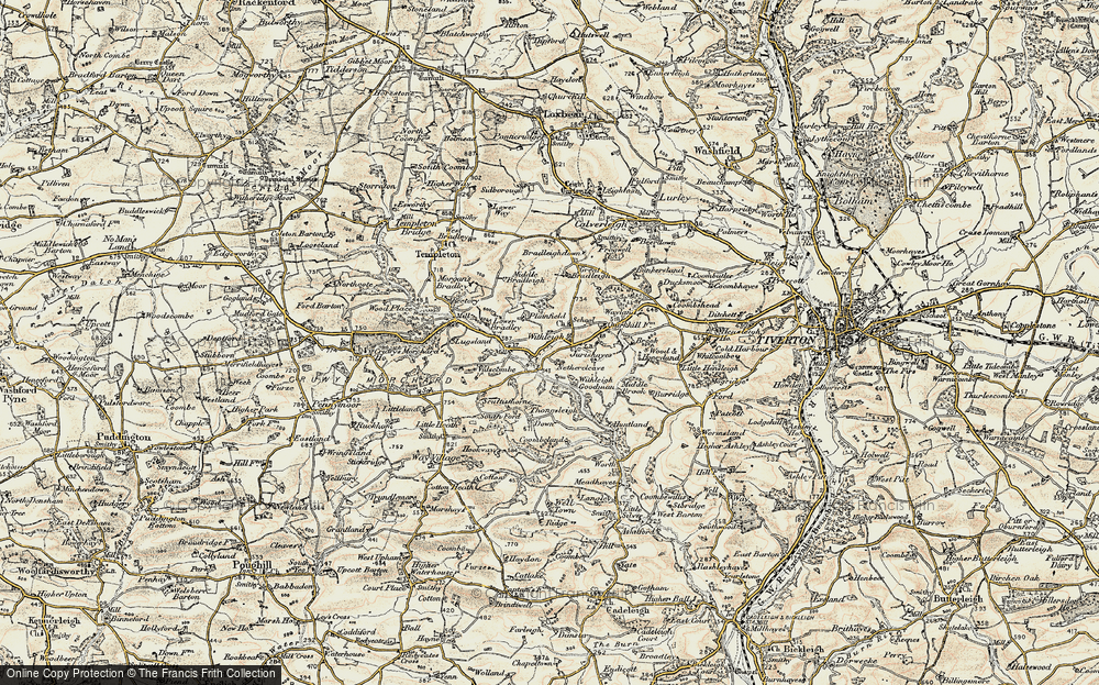 Old Map of Historic Map covering Withleigh Goodman in 1899-1900