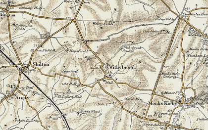 Old map of Withybrook Spinney in 1901-1902