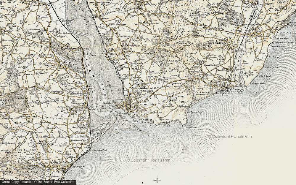 Old Map of Withycombe Raleigh, 1899 in 1899