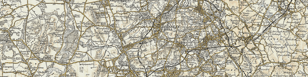 Old map of Withymoor Village in 1902