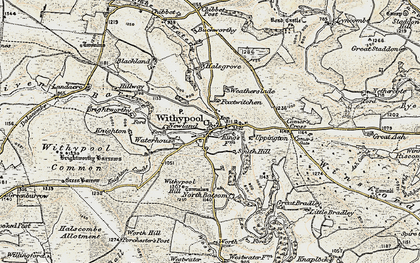 Old map of Withypool in 1900