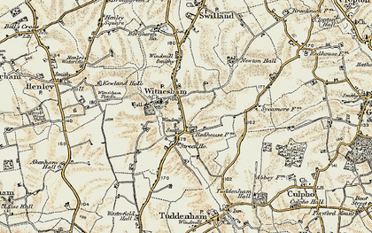 Old map of Witnesham in 1898-1901