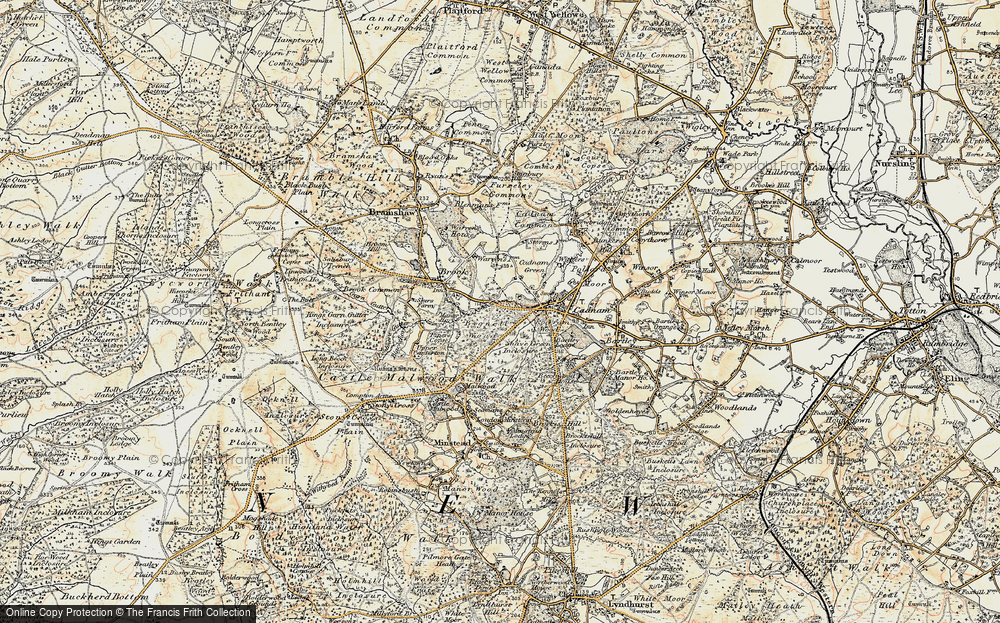 Old Map of Historic Map covering Bignell Wood in 1897-1909
