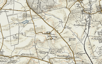 Old map of Wittering in 1901-1903