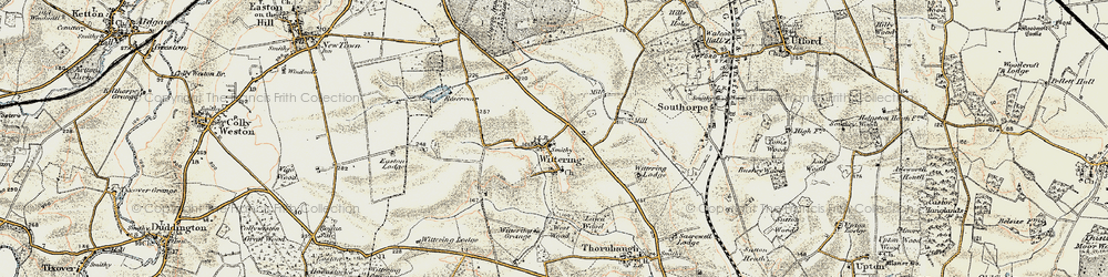Old map of Wittering in 1901-1903