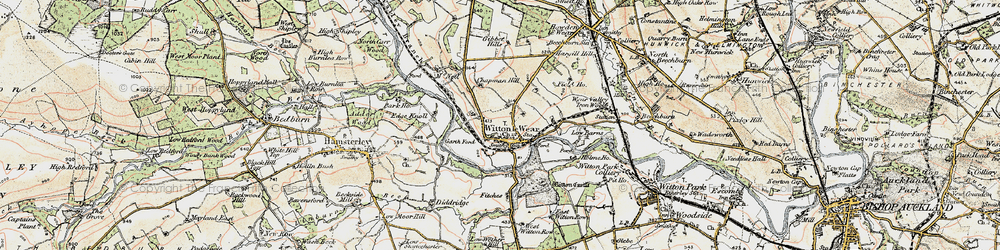 Old map of Witton-le-Wear in 1903-1904