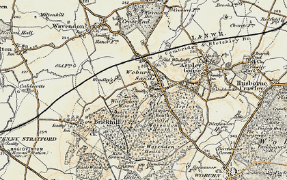 Old map of Woburn Sands in 1898-1901