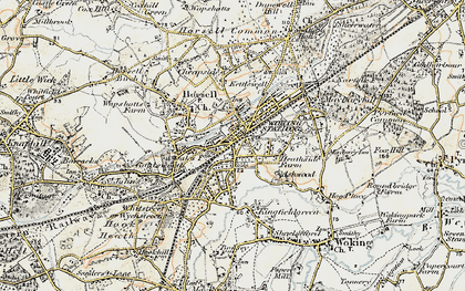 Old map of Woking in 1897-1909