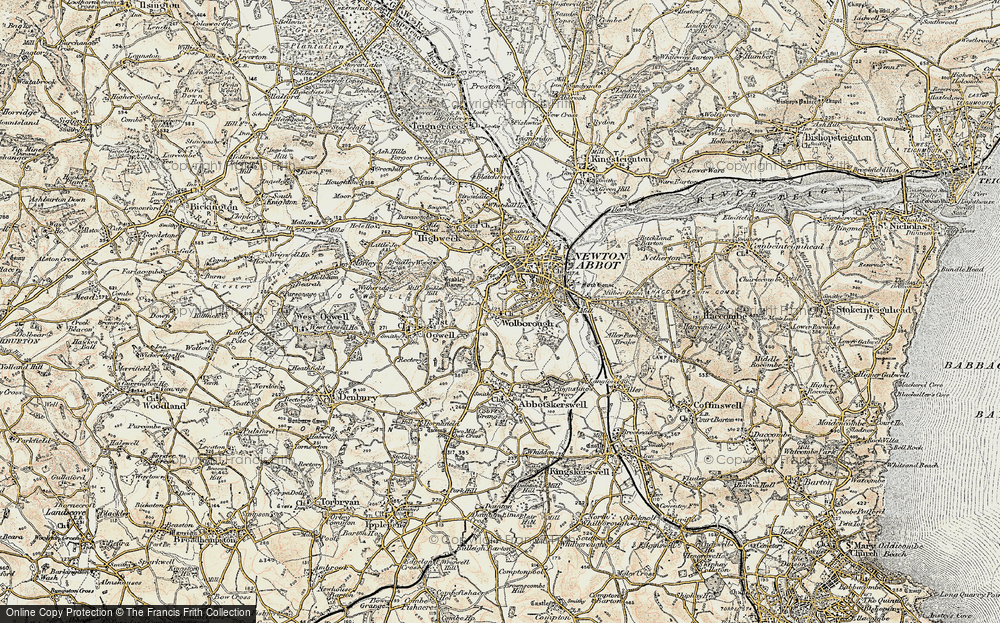 Old Map of Wolborough, 1899 in 1899