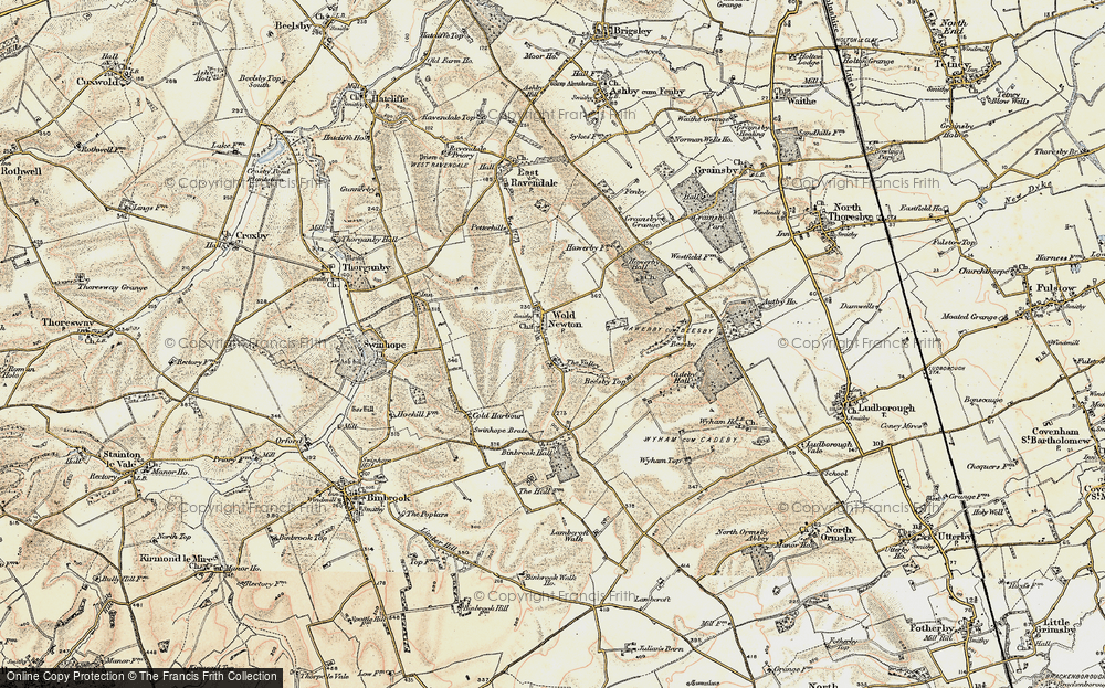 Old Map of Historic Map covering Beesby Top in 1903-1908