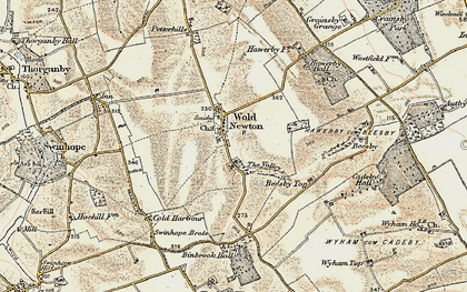 Old map of Binbrook Hall in 1903-1908