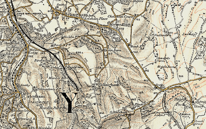 Old map of Worms Heath in 1897-1902