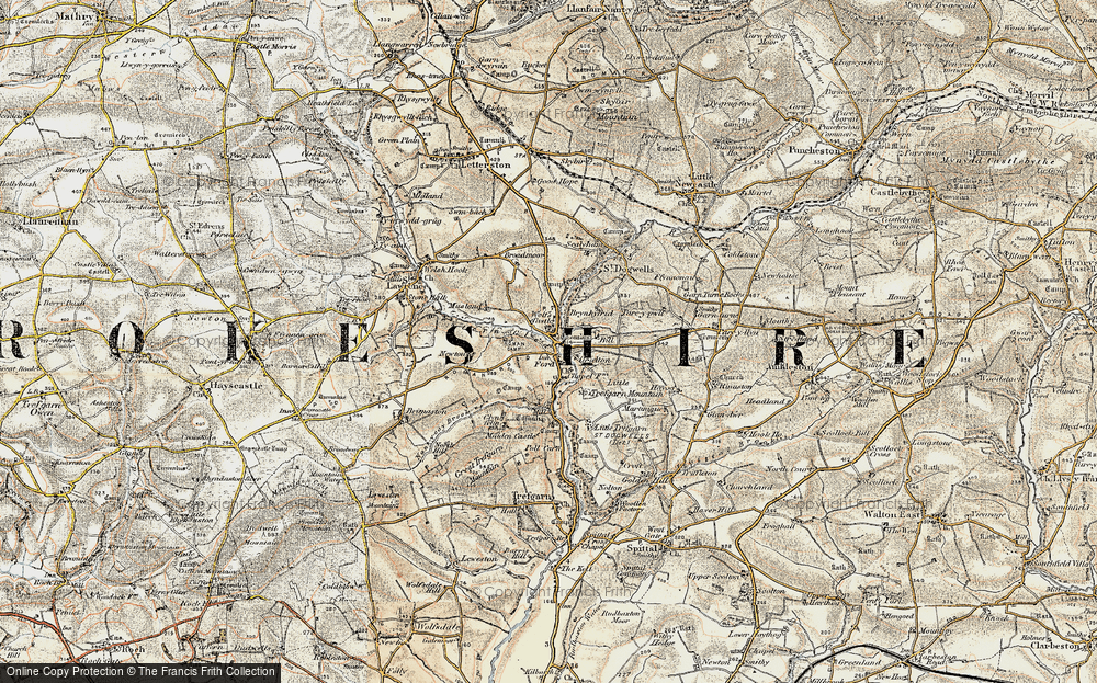 Old Map of Wolf's Castle, 1901-1912 in 1901-1912