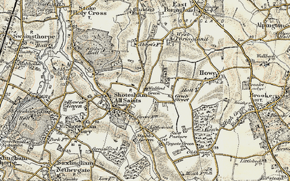 Old map of Wolferd Green in 1901-1902