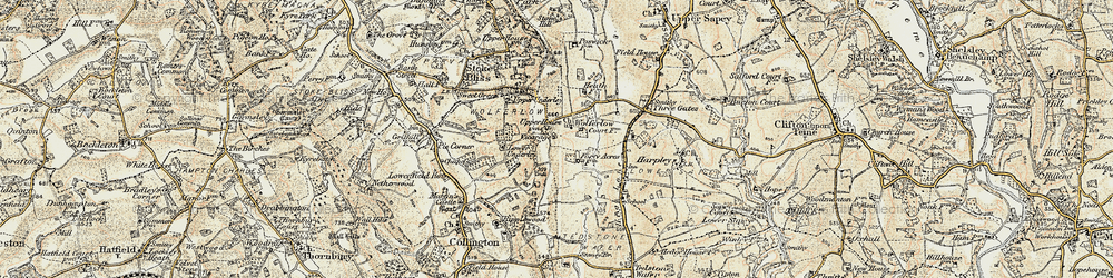 Old map of Wolferlow in 1899-1902