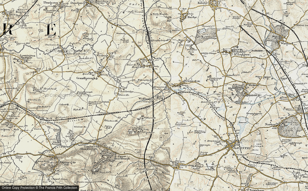 Old Map of Wolfhampcote, 1898-1901 in 1898-1901
