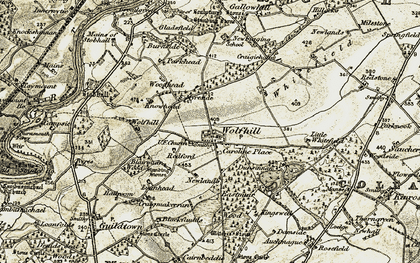 Old map of Wolfhill in 1907-1908