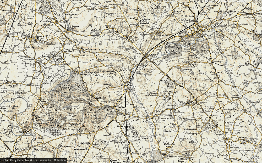 Old Map of Wollerton, 1902 in 1902