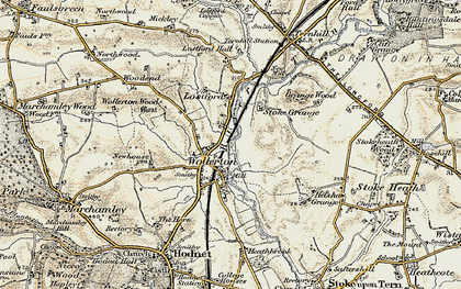 Old map of Wollerton in 1902