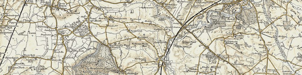 Old map of Wollerton Wood in 1902