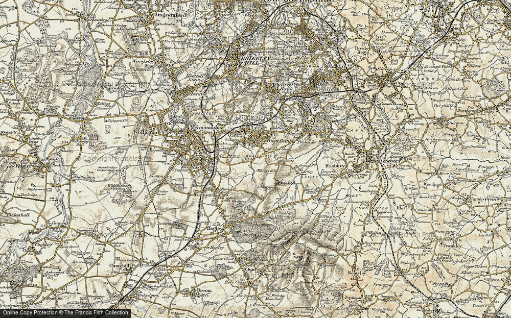 Old Map of Wollescote, 1901-1902 in 1901-1902