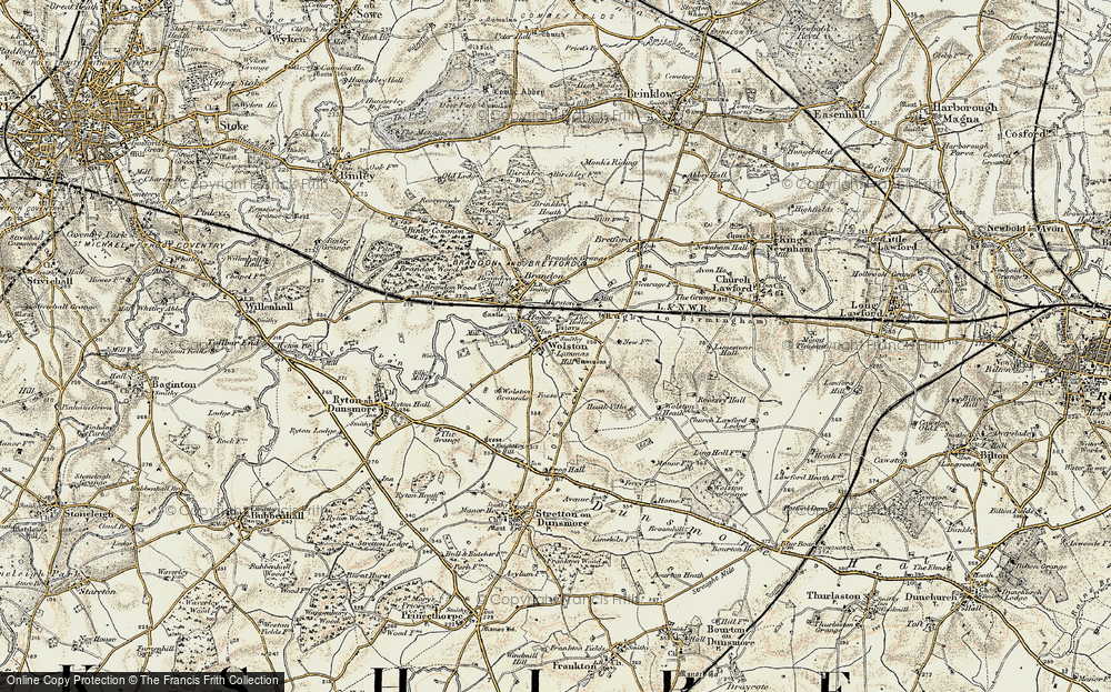 Old Map of Wolston, 1901-1902 in 1901-1902