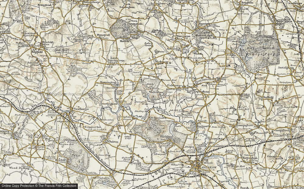 Old Map of Wolterton, 1901-1902 in 1901-1902