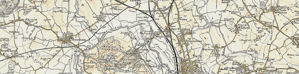 Old map of Wolvercote in 1898-1899