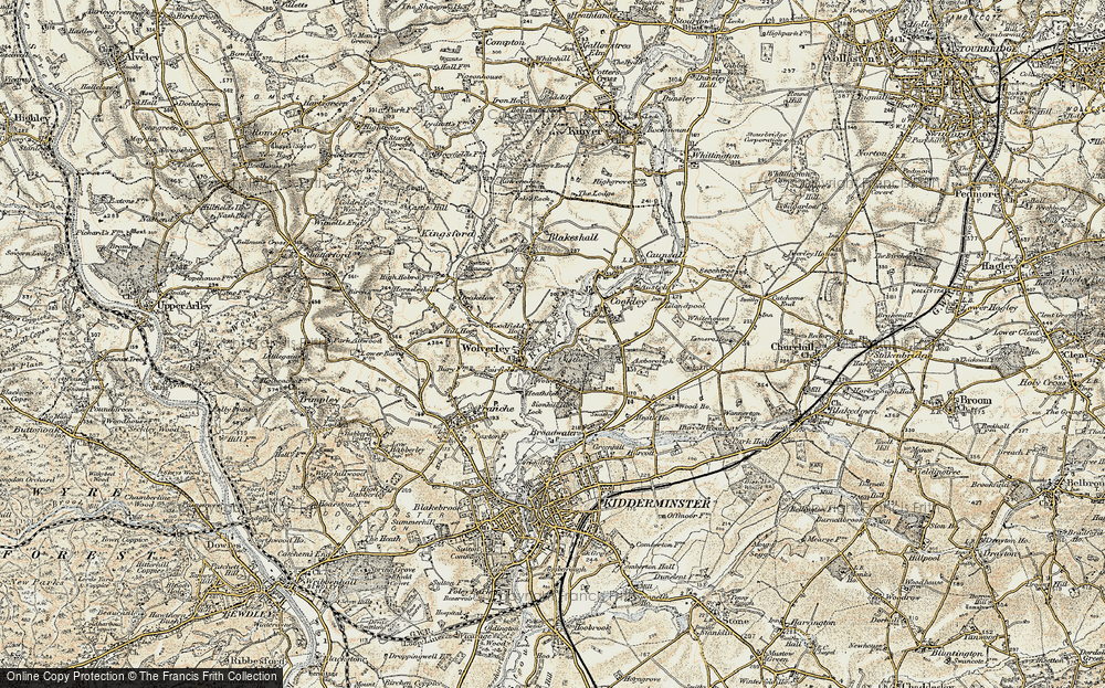 Old Map of Wolverley, 1901-1902 in 1901-1902