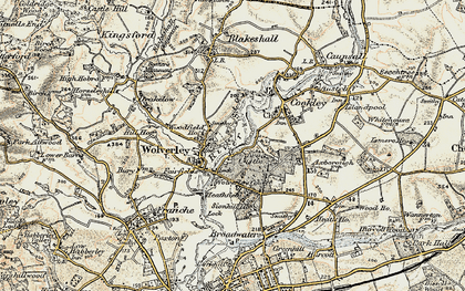 Old map of Wolverley in 1901-1902
