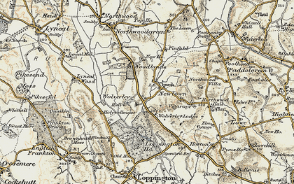 Old map of Wolverley in 1902