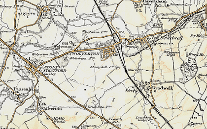 Old map of Wolverton in 1898-1901