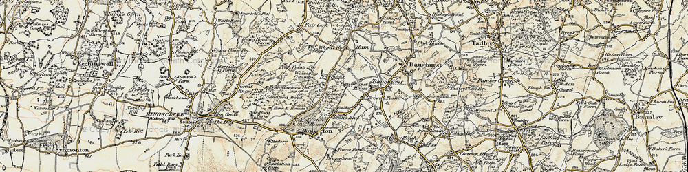 Old map of Wolverton Common in 1897-1900