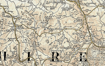Old map of Wolvesnewton in 1899-1900