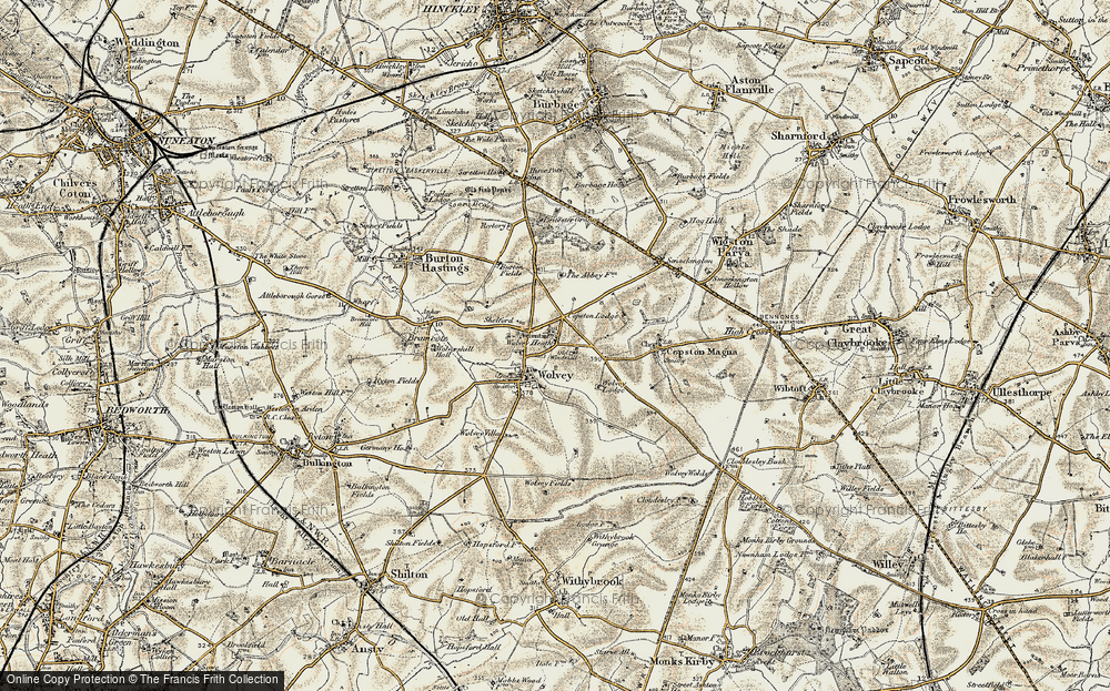 Old Map of Wolvey Heath, 1901-1902 in 1901-1902
