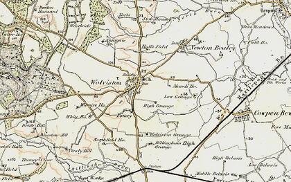 Old map of Wolviston in 1903-1904