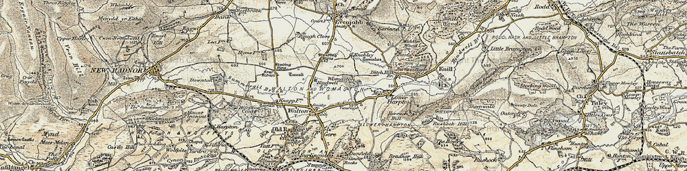 Old map of Womaston in 1900-1903