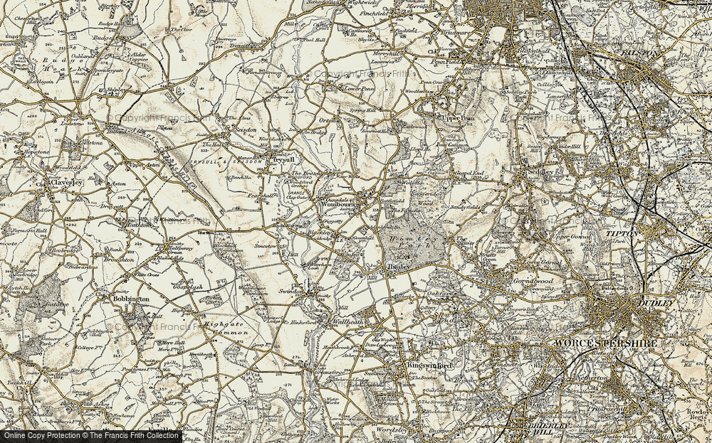 Old Map of Wombourne, 1902 in 1902