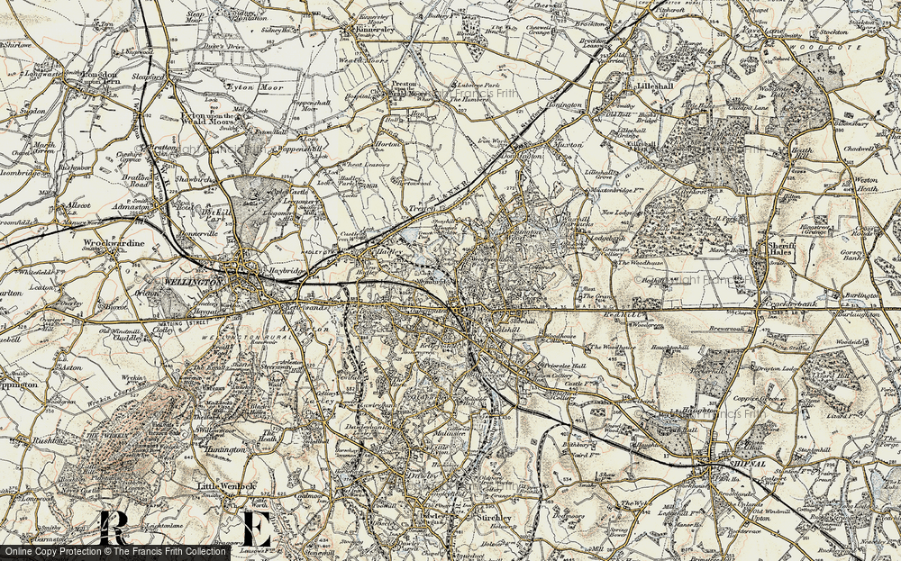 Old Map of Wombridge, 1902 in 1902