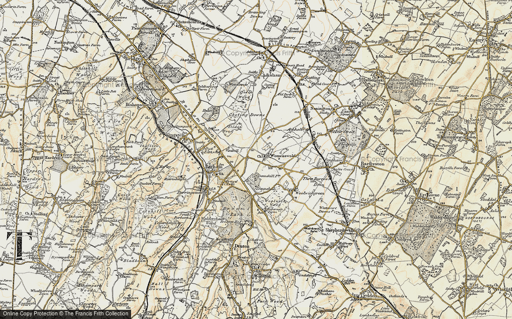 Old Map of Womenswold, 1898-1899 in 1898-1899