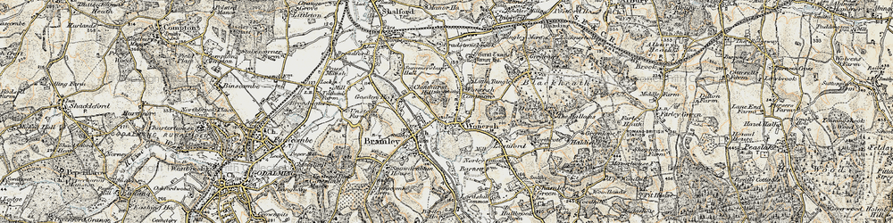 Old map of Wonersh in 1897-1909