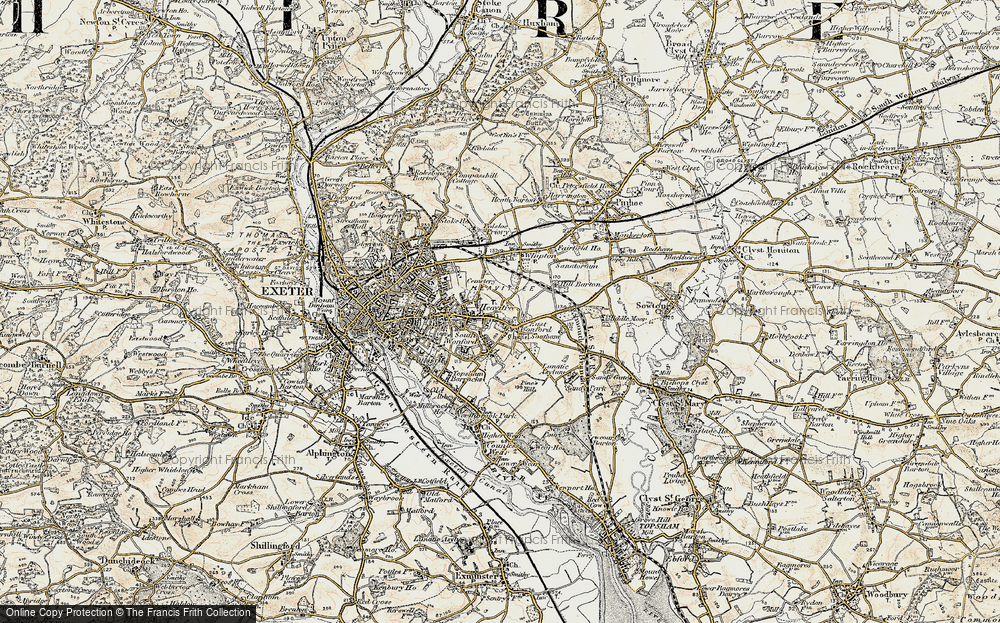 Old Map of Wonford, 1899 in 1899